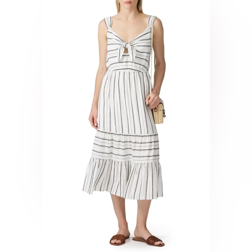 Slate & Willow Black and White Striped Midi Dress EUC size XS